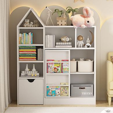 43.7" Kids' Toy Storage & Bookshelf Unit with Drawers & Cubbies for Home or Classroom