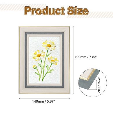 Rectangle Photo Frame, 7.8"x5.9"x0.87" Resin Photo Frame Tabletop Display for Decor, Textured White