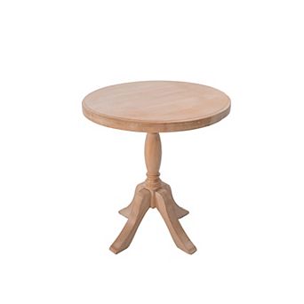 23.6'' Round Wooden End Table with Adjustable Stands 24.4'' and 28.4''