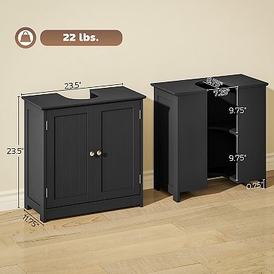kleankin Pedestal Sink Storage Cabinet, Sink Bathroom Cabinet,