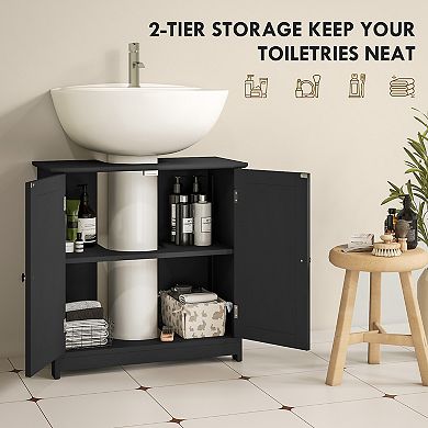 kleankin Pedestal Sink Storage Cabinet, Sink Bathroom Cabinet,
