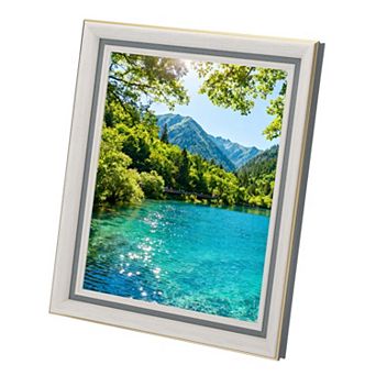 Rectangle Photo Frame, 11.8"x9.9"x0.94" Resin Photo Frame Tabletop Display for Decor, Textured White