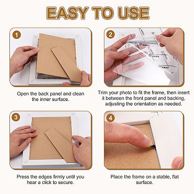 Rectangle Photo Frame, 11.8"x9.9"x0.94" Resin Photo Frame Tabletop Display for Decor, Textured White