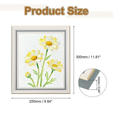 Rectangle Photo Frame, 11.8"x9.9"x0.94" Resin Photo Frame Tabletop Display for Decor, Textured White