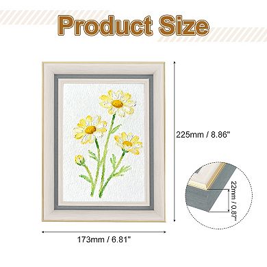 Rectangle Photo Frame, 8.9"x6.9"x0.94" Resin Photo Frame Tabletop Display for Decor, Textured White