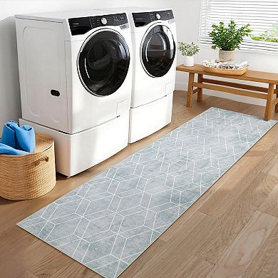 Geometric Washable Area Rugs Floor Cover,Stain Resistant Easy Cleaning Throw Carpet