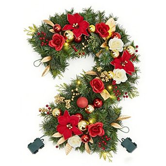 6Ft Pre-Lit Christmas Garland with 20 LED Lights