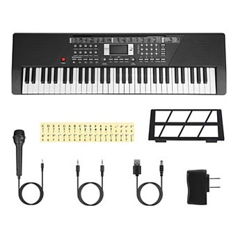 Kids 61-Key Electric Piano Light-Up Keyboard with Mic