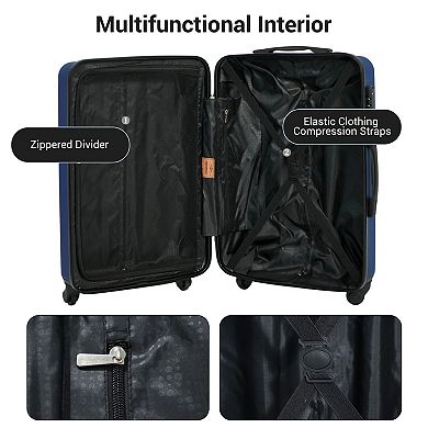 7-Piece Lightweight Luggage Set with Spinner Wheels and TSA Lock