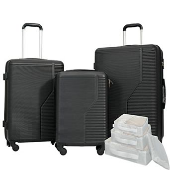 7 pc Lightweight Luggage Set with Spinner Wheels and TSA Lock