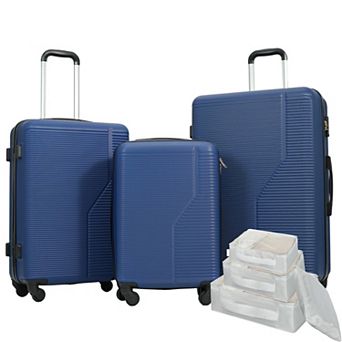 7 pc Lightweight Luggage Set with Spinner Wheels and TSA Lock