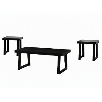 Kings Brand Furniture Charlie 3 pc Occasional Table Set (Black)