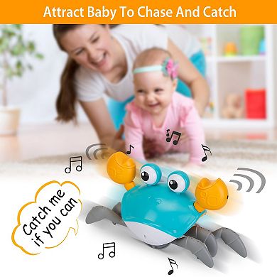 Crawling Crab Baby Toy with Music & LED Lights Interactive Walking & Dancing