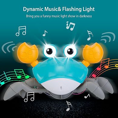 Crawling Crab Baby Toy with Music & LED Lights Interactive Walking & Dancing