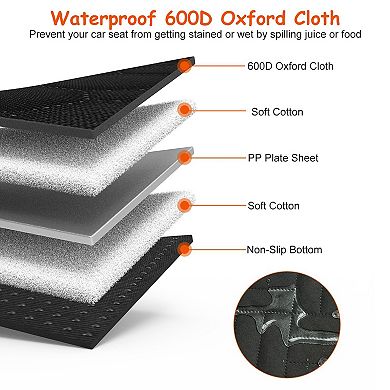 Dog Car Back Seat Cover Waterproof 600D Oxford with Mesh Window