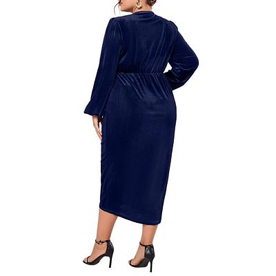 sachin and babi light blue dress Women's Angela Black Velvet Burnout Long-Sleeve Maxi Dress, Velvety Fabric,  Floor-Length Cut, Casual Style