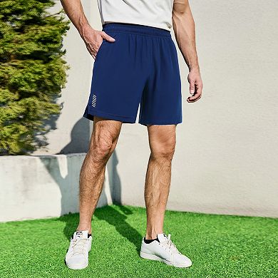 Men's Quick Dry Athletic Shorts Elastic Waist Drawstring Pockets Sports Shorts