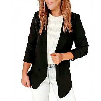 Women's Blazer Breasted Slim Fit Suit Jacket Workwear Cardigan