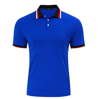 Men's Button Collar Short Sleeve Polo Shirt Summer Casual Everyday Athletic Top Workout Golf T-Shirt