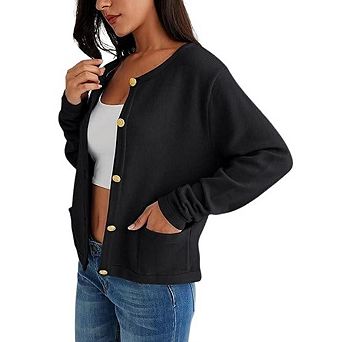 Women's Knit Cardigan Long Sleeve Button Front Sweater