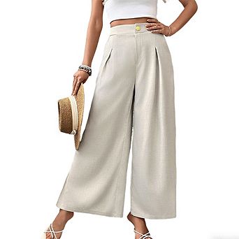 Women's Split Hem Wide Leg Pants Comfort Work Pants