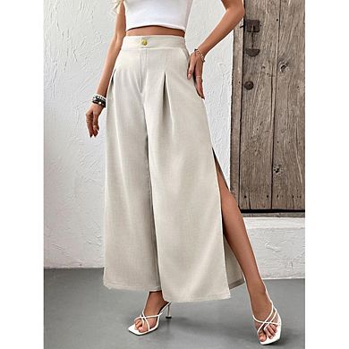 Women's Split Hem Wide Leg Pants Comfort Work Pants