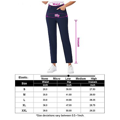 Women's Golf Utility Long Pants Summer Fall Casual Slim Fit Stretch Work Athletic Trousers Pockets