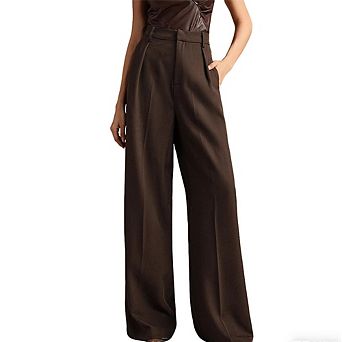 Women's Drapey Wide Leg Pants High Waisted Solid Work Pants