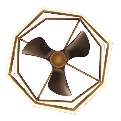 31" Antique Gold Unique Ceiling Fan with LED Light and Remote