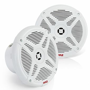 Pyle 6.5'' Bluetooth Marine Speakers, 2-Way Coaxial Amplified System (PLMRBT65W) - Waterproof