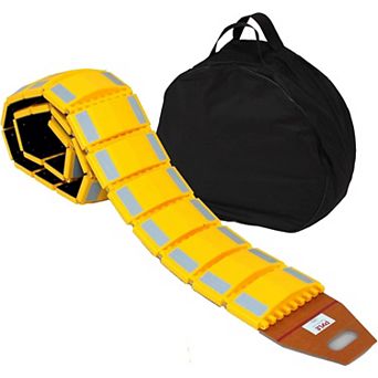 Pyle 9.8' Heavy-Duty Portable Speed Bump Traffic Guard - Bright Yellow