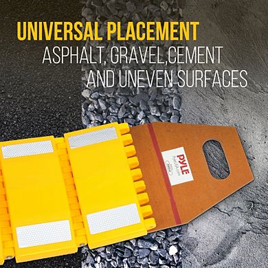 Pyle 9.8' Heavy-Duty Portable Speed Bump Traffic Guard - Bright Yellow