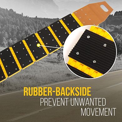 Pyle 9.8' Heavy-Duty Portable Speed Bump Traffic Guard - Bright Yellow