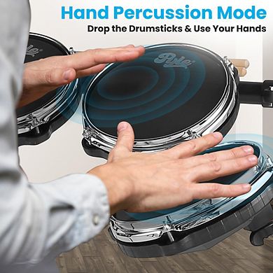 Pyle Compact Roll-Up Electronic Drum Kit with MIDI & Foot Pedals - PTEDK86