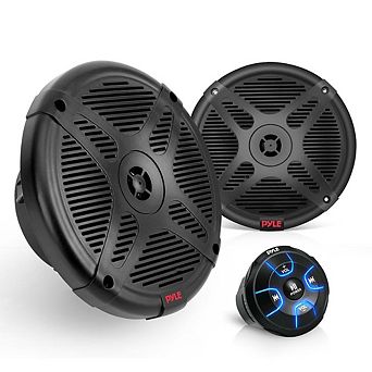 Pyle Dual 6.5'' Waterproof-Rated Marine Speaker Kit with Bluetooth Control System PLMRKT8