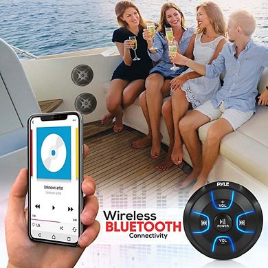Pyle Dual 6.5'' Waterproof-Rated Marine Speaker Kit with Bluetooth Control System PLMRKT8