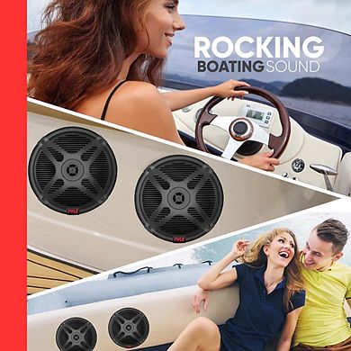 Pyle Dual 6.5'' Waterproof-Rated Marine Speaker Kit with Bluetooth Control System PLMRKT8