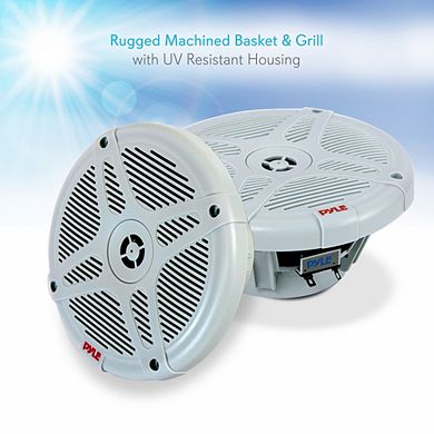 Pyle 6.5'' Waterproof Marine Speakers 600W Coaxial 2-Way Stereo (PLMR652W) - White