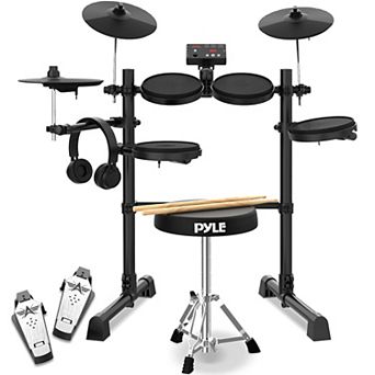 Pyle Compact Roll-Up Electronic Drum Kit with MIDI Support (PEDKITPRO100) - Black
