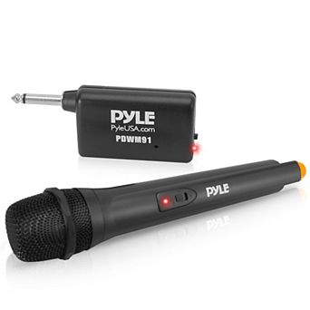 Pyle Portable VHF Wireless Microphone System, Handheld Dynamic Mic, Receiver, Karaoke