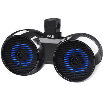 Pyle 8” Marine Wakeboard Bluetooth Speaker System with LED Lights (PLMRWKBT82BK) - Black