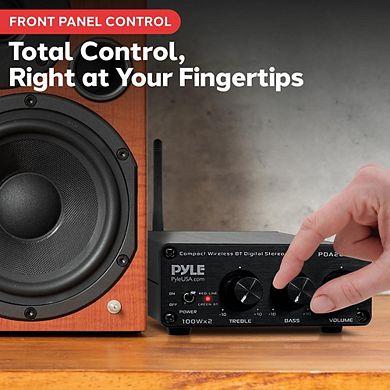 Pyle Compact Bluetooth Stereo Power Amplifier (PDA20BT) - 200W, Mini Amp System with RCA Input