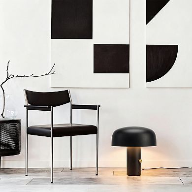 Anita 12" Modern and Elegant LED Table Lamp with Brass Rotary Knob