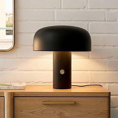 Anita 12" Modern and Elegant LED Table Lamp with Brass Rotary Knob