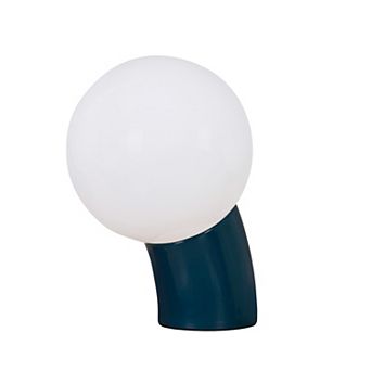 Vino 8" Curved LED Table Lamp with Globe Frosted Glass Shade and Phone Charging USB-C Port