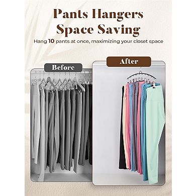 HOUSE DAY Legging Organizer, Metal Yoga Pants Hanger 2 Pack with 10 Clips