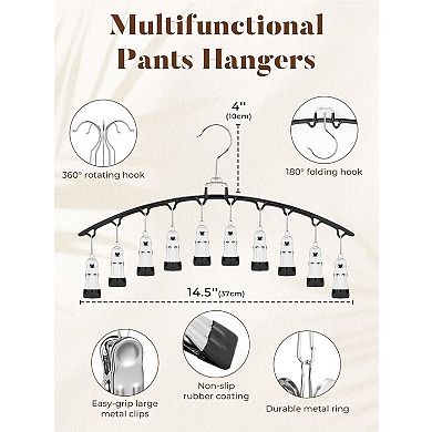 HOUSE DAY Legging Organizer, Metal Yoga Pants Hanger 2 Pack with 10 Clips