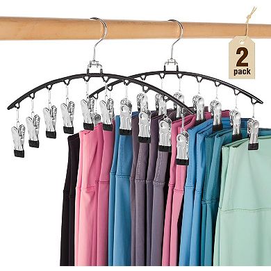 HOUSE DAY Legging Organizer, Metal Yoga Pants Hanger 2 Pack with 10 Clips