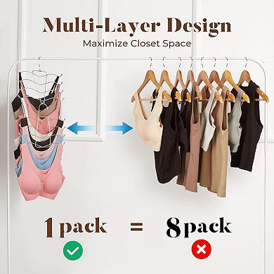 HOUSE DAY Multi-Use Bra Organizer Metal Hanger for Closet Storage 2 Pack