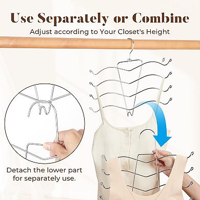 HOUSE DAY Multi-Use Bra Organizer Metal Hanger for Closet Storage 2 Pack